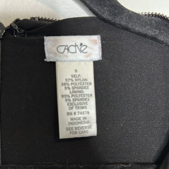 CACHE Metallic Shimmer Body Con Midi Dress | Size: Small | Dark Gray & Silver - Picture 8 of 12